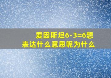 爱因斯坦6-3=6想表达什么意思呢为什么