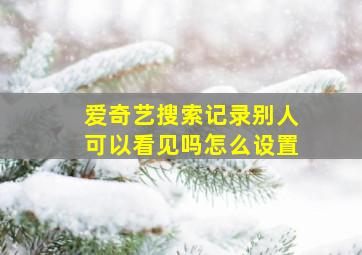 爱奇艺搜索记录别人可以看见吗怎么设置