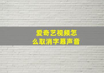 爱奇艺视频怎么取消字幕声音