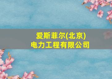 爱斯菲尔(北京)电力工程有限公司