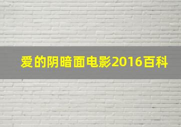 爱的阴暗面电影2016百科