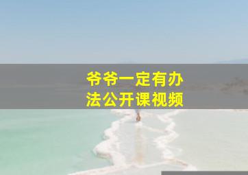 爷爷一定有办法公开课视频