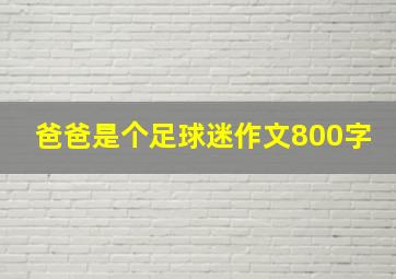 爸爸是个足球迷作文800字