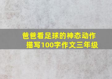 爸爸看足球的神态动作描写100字作文三年级