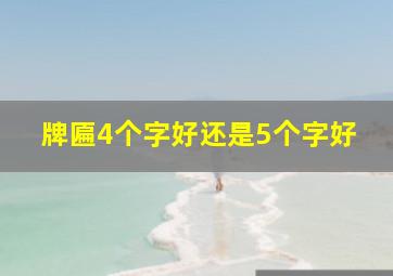 牌匾4个字好还是5个字好