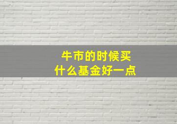 牛市的时候买什么基金好一点