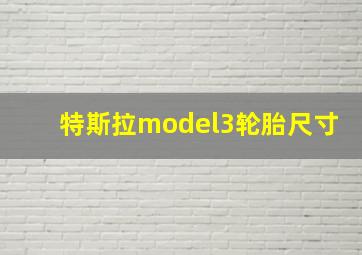 特斯拉model3轮胎尺寸