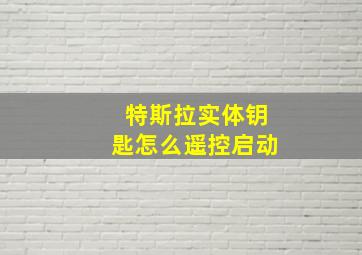 特斯拉实体钥匙怎么遥控启动