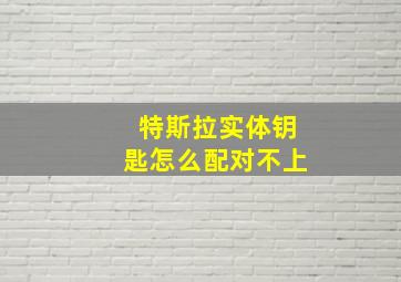 特斯拉实体钥匙怎么配对不上