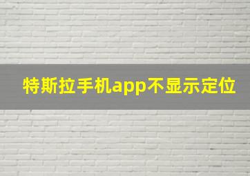 特斯拉手机app不显示定位