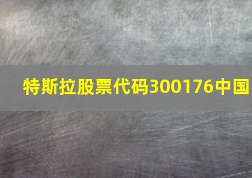 特斯拉股票代码300176中国