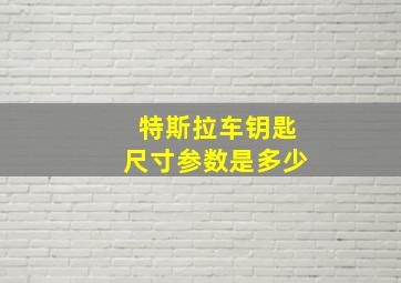 特斯拉车钥匙尺寸参数是多少