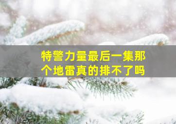 特警力量最后一集那个地雷真的排不了吗