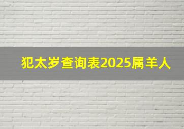 犯太岁查询表2025属羊人