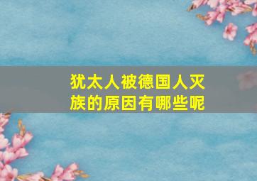 犹太人被德国人灭族的原因有哪些呢