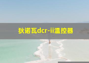 狄诺瓦dcr-ii温控器