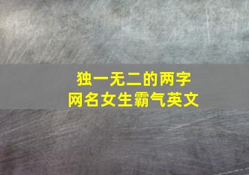 独一无二的两字网名女生霸气英文