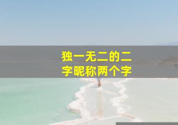 独一无二的二字昵称两个字