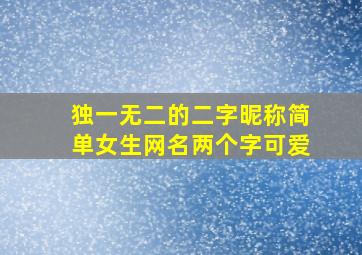 独一无二的二字昵称简单女生网名两个字可爱