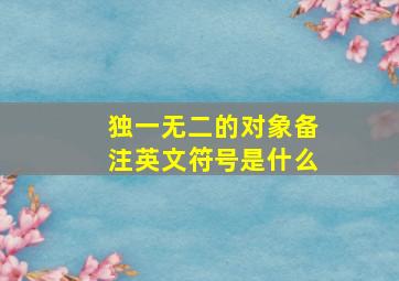 独一无二的对象备注英文符号是什么