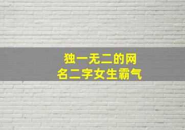 独一无二的网名二字女生霸气