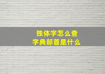 独体字怎么查字典部首是什么