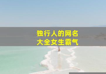 独行人的网名大全女生霸气