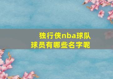 独行侠nba球队球员有哪些名字呢