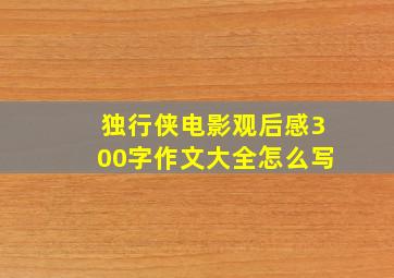 独行侠电影观后感300字作文大全怎么写