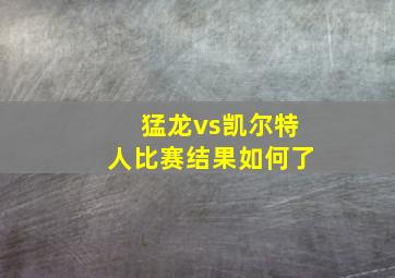 猛龙vs凯尔特人比赛结果如何了