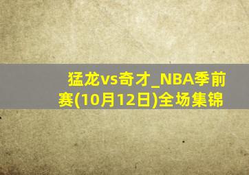 猛龙vs奇才_NBA季前赛(10月12日)全场集锦