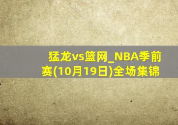 猛龙vs篮网_NBA季前赛(10月19日)全场集锦