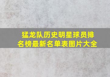 猛龙队历史明星球员排名榜最新名单表图片大全