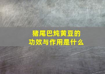 猪尾巴炖黄豆的功效与作用是什么