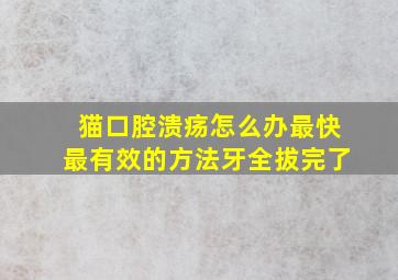 猫口腔溃疡怎么办最快最有效的方法牙全拔完了