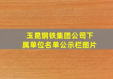 玉昆钢铁集团公司下属单位名单公示栏图片