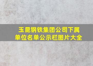 玉昆钢铁集团公司下属单位名单公示栏图片大全