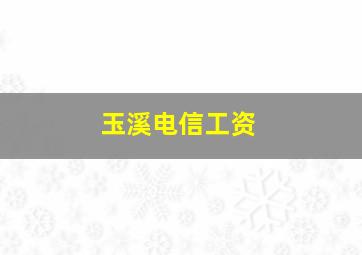 玉溪电信工资