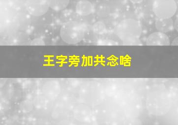 王字旁加共念啥