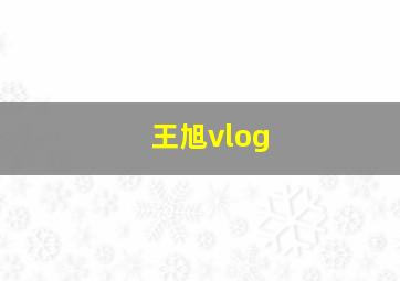 王旭vlog