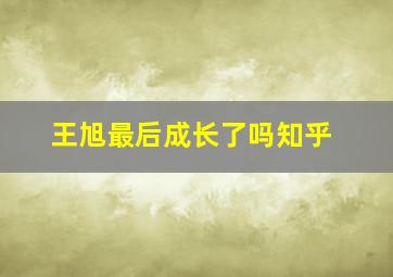 王旭最后成长了吗知乎