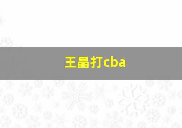 王晶打cba