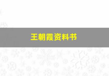 王朝霞资料书