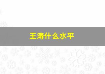 王涛什么水平