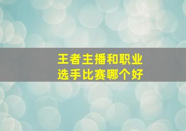 王者主播和职业选手比赛哪个好