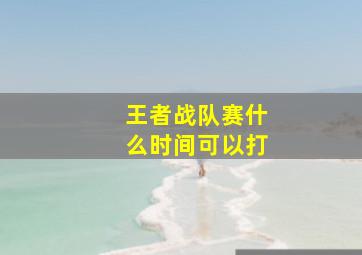 王者战队赛什么时间可以打