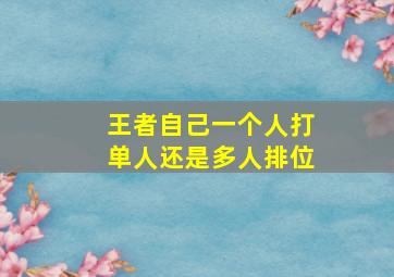 王者自己一个人打单人还是多人排位