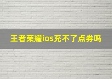 王者荣耀ios充不了点券吗