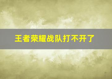 王者荣耀战队打不开了