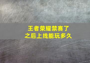 王者荣耀禁赛了之后上线能玩多久